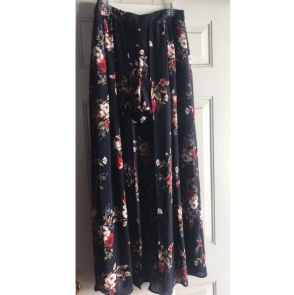 shorts with maxi skirt overlay